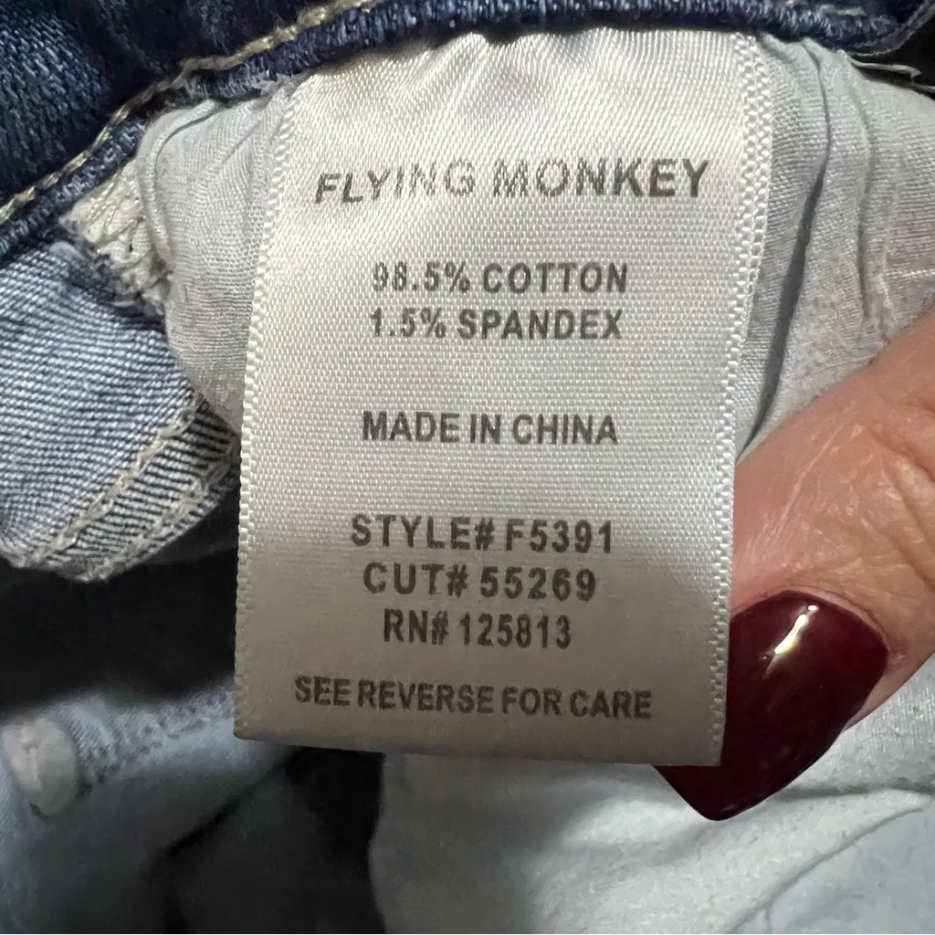 Flying Monkey Permissible High Rise Wide Leg Trouser Hem Denim Jeans - Image 12