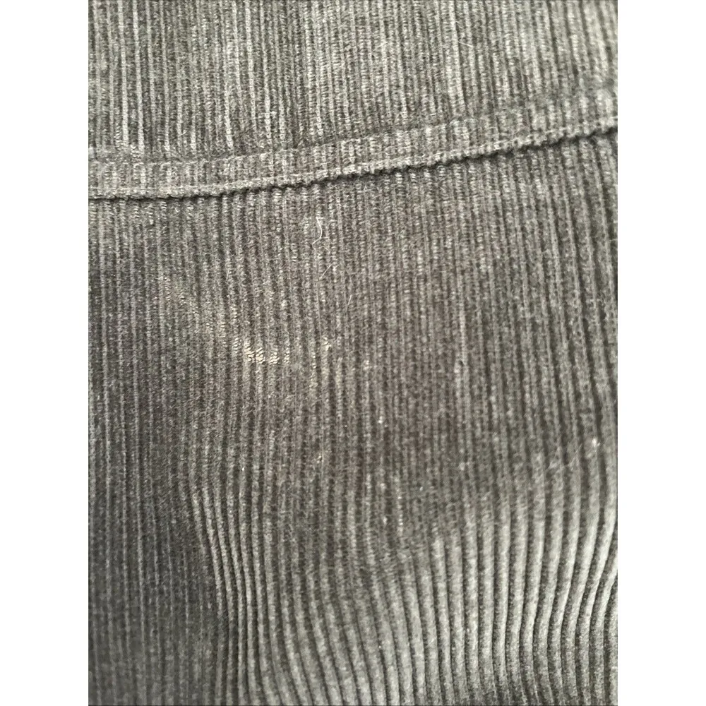 Zara XSmall Women Moss Green Button Down Oversized Corduroy Shirt Dress Grunge - Image 12