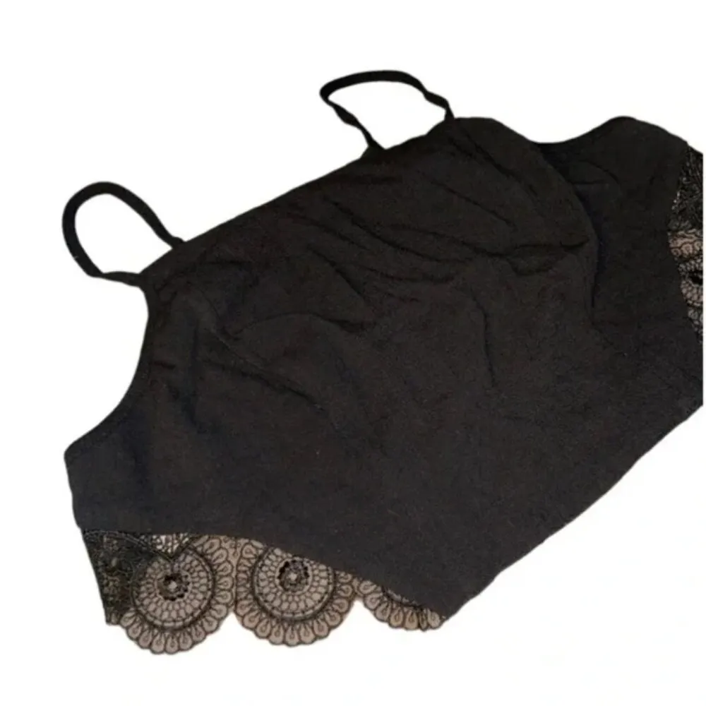 Nwot Intimately Free People Black Brami Lace Detail Boho Goth Cami Bra Top small - Image 2