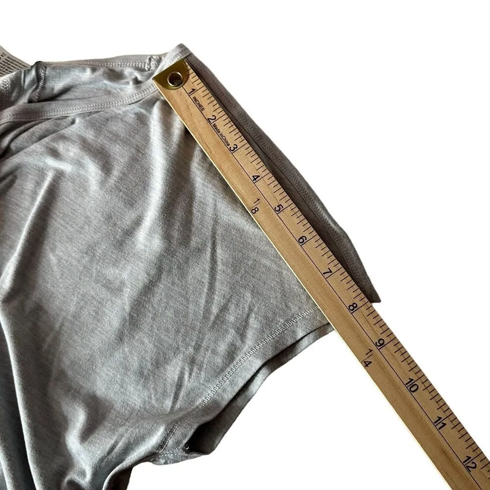 Yogalicious Open Back Workout Tank Top Women S Gray Athletic Cut‎ Out Gym Tee - Image 12