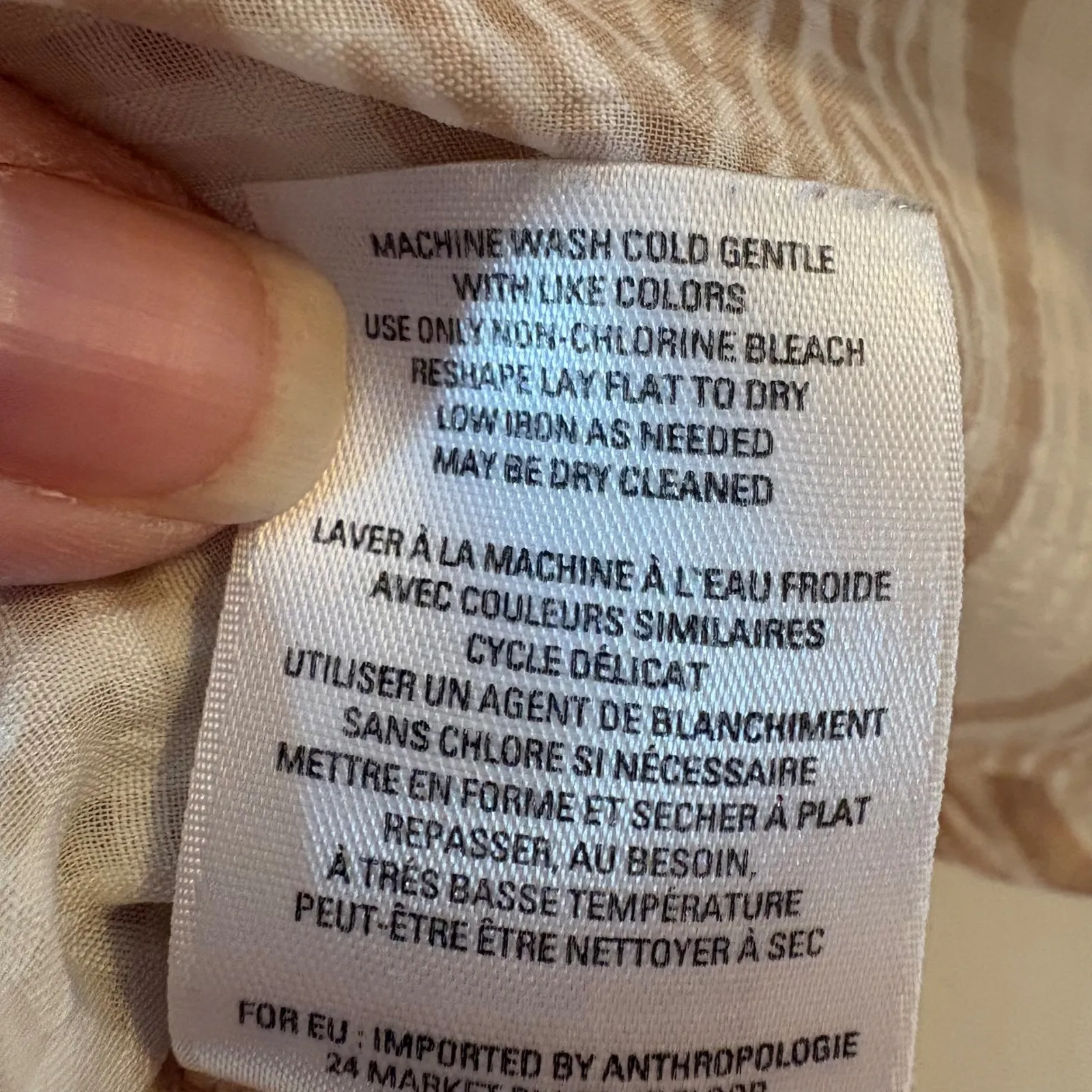 Anthropologie Postmark Egress Split-Neck Striped High-Low Blouse Size Small - Image 6