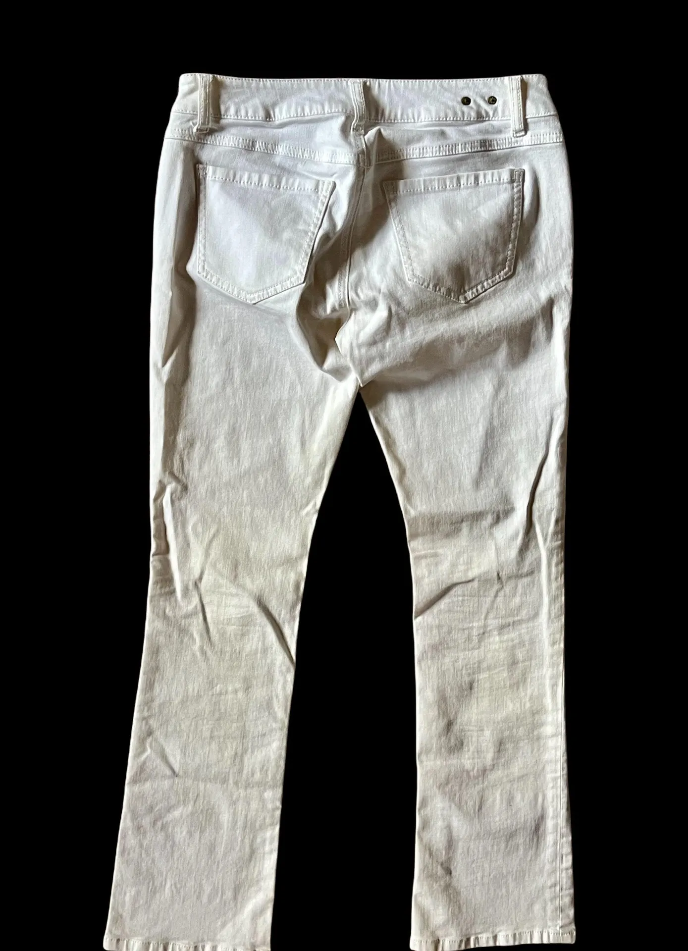 Womens  Mid Rise White Boot Cut Slim Denim Jeans 2 - Image 2