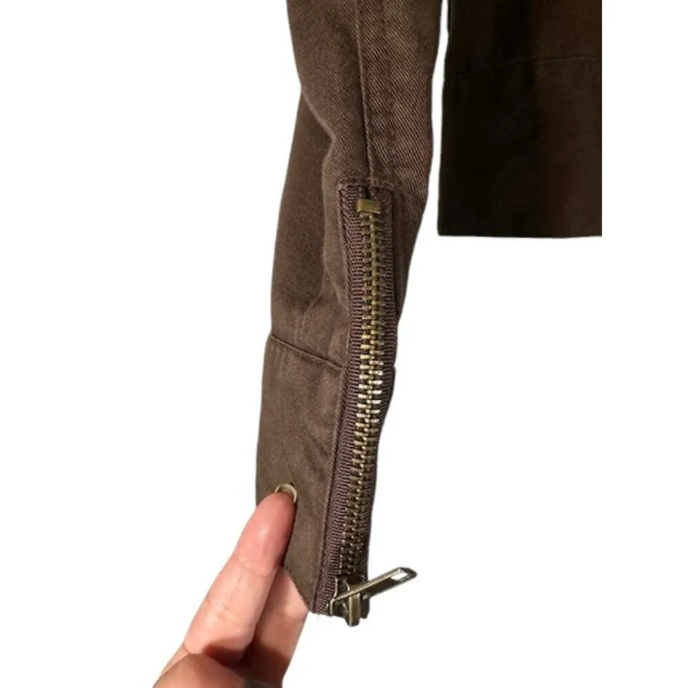 Volcom Brown Basic Zipper Sleeves Simple Full Zip Lightweight Jacket Women Sz S - Image 4