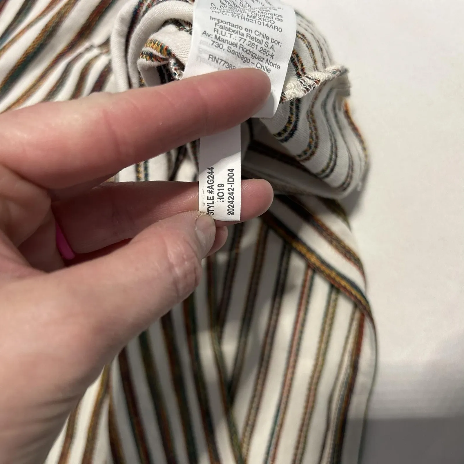 Madewell Shirt Womens XS Multicolor Stripe Thermal Long Sleeve Pocket AG244 - Image 6