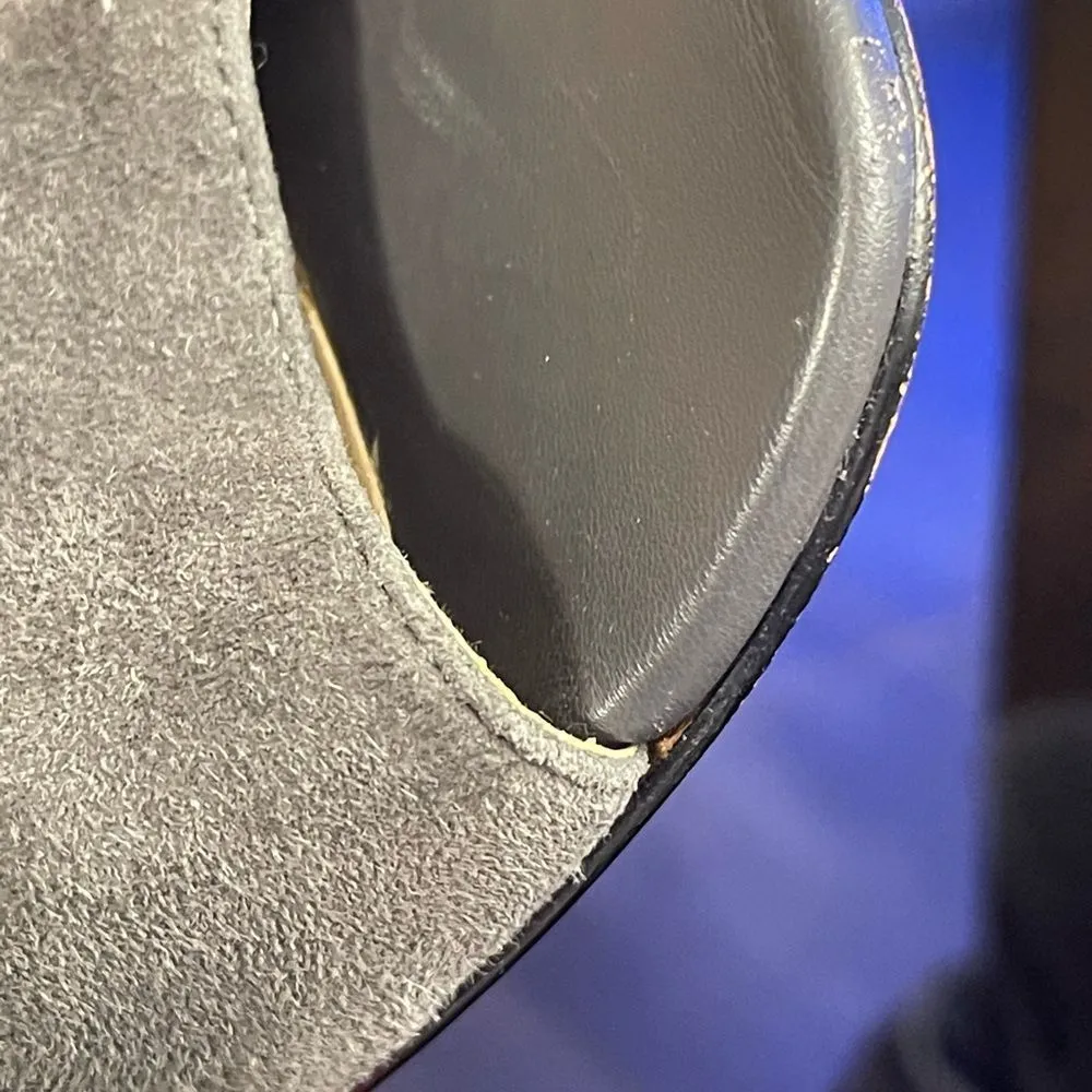 Karl Lagerfeld Shoes | Karl Lagerfeld moyen Darci Wedges 8.5 Black Gray w/flaws - Image 9