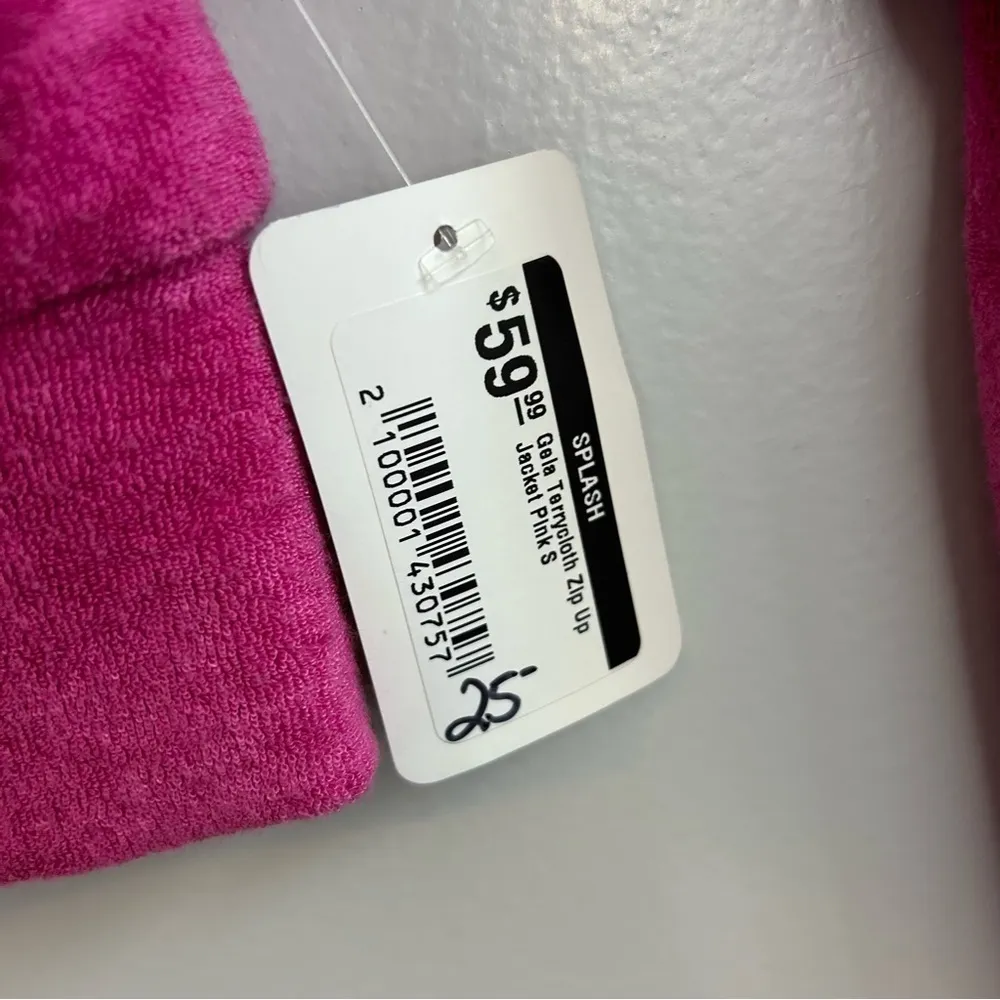 NWT Pretty Garbage Pink Cropped Terrycloth Zip Up Sweatshirt/Jacket Size… - Image 7