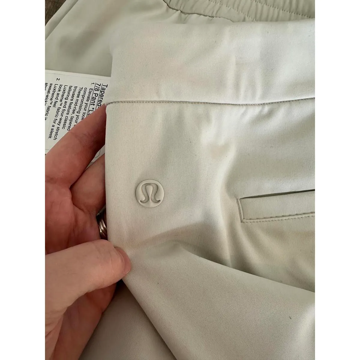 NWT Lululemon Tapered-Leg Mid-Rise 7/8 Pants Luxtreme in Bone Women’s size XL - Image 14