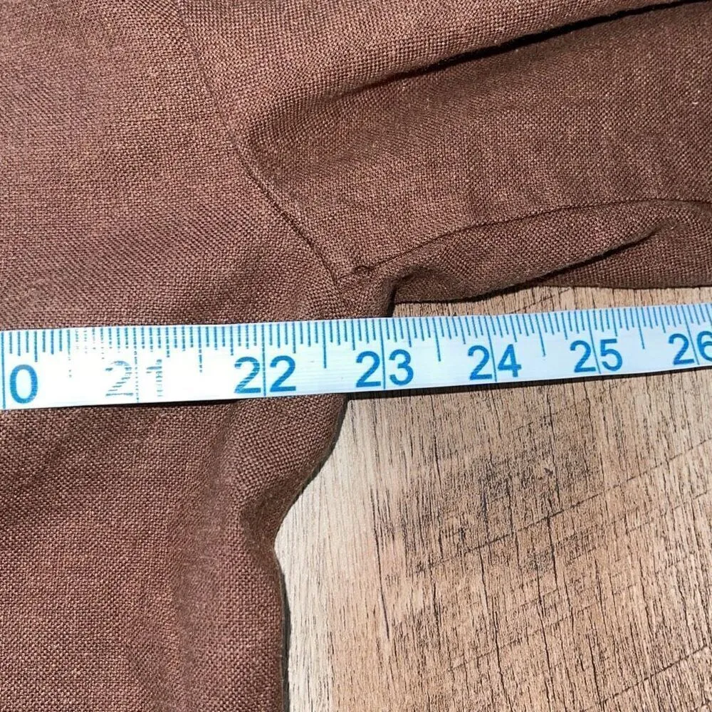 Marine Layer Flora Hemp Blazer Single Breasted Two Button Jacket Dark Brown Larg - Image 9