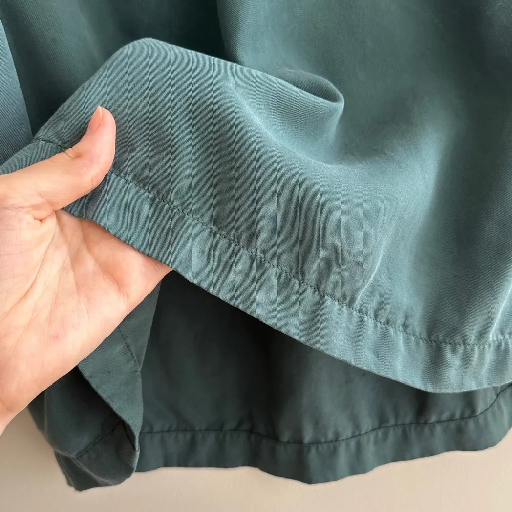 LOFT Dusty Teal Smocked Back Tank Top, Size Medium - Image 9