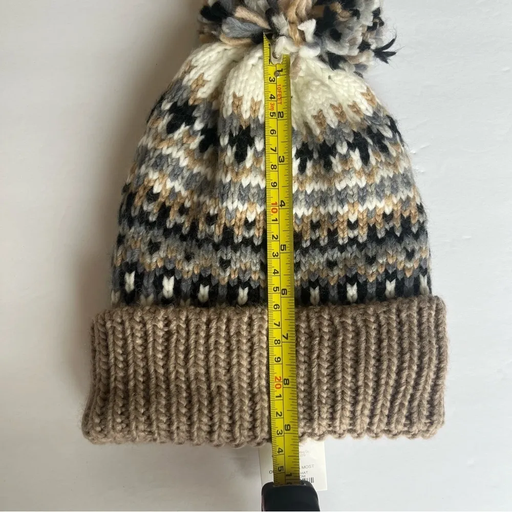 NWT Rooted Soul Neutral Knit Beanie OS Black - Image 5