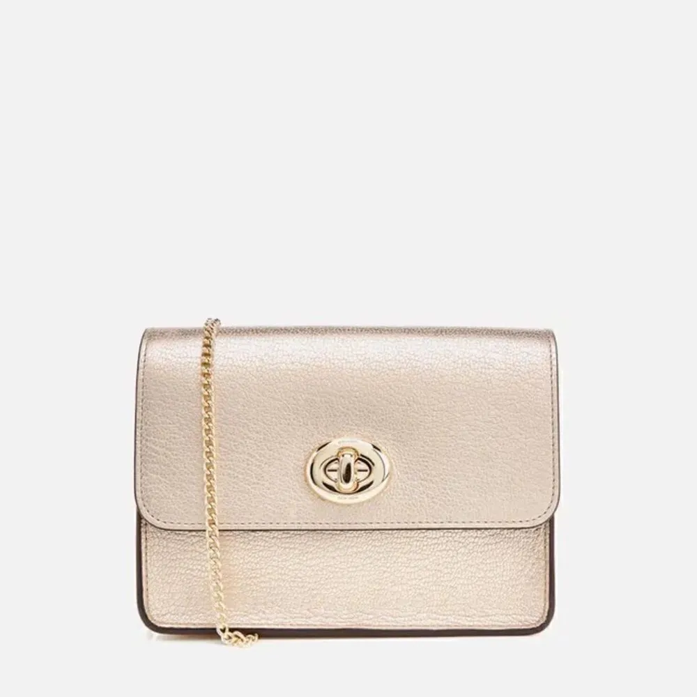 Coach Women's Turnlock Chain Crossbody Leather Bag, Platinum/Gold, NWOT‎ - Image 11