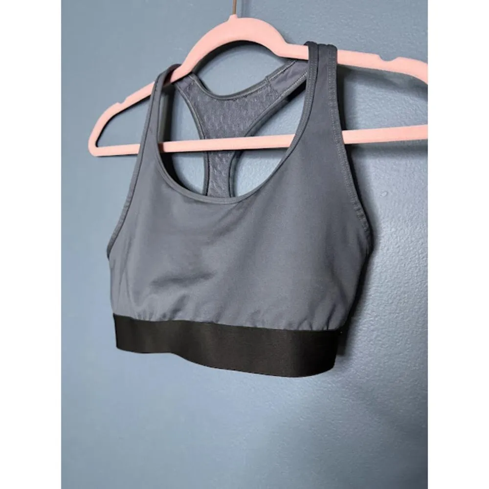Victoria Sports The Player Racerback Sport Bra Size Medium Gray Lace Low Impact - Image 3