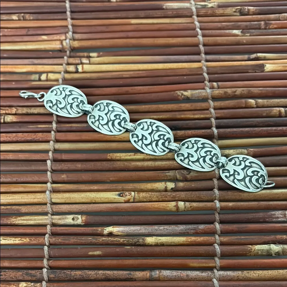 Silpada Sterling Silver Intricate Disc Bracelet Retired - Image 3