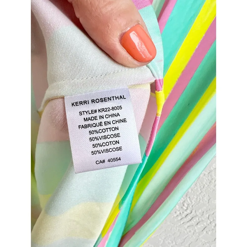 Kerri Rosenthal Ali Beach Stripes Sleeveless Scoop Neck Slip Midi Dress Multi L Size L - Image 9