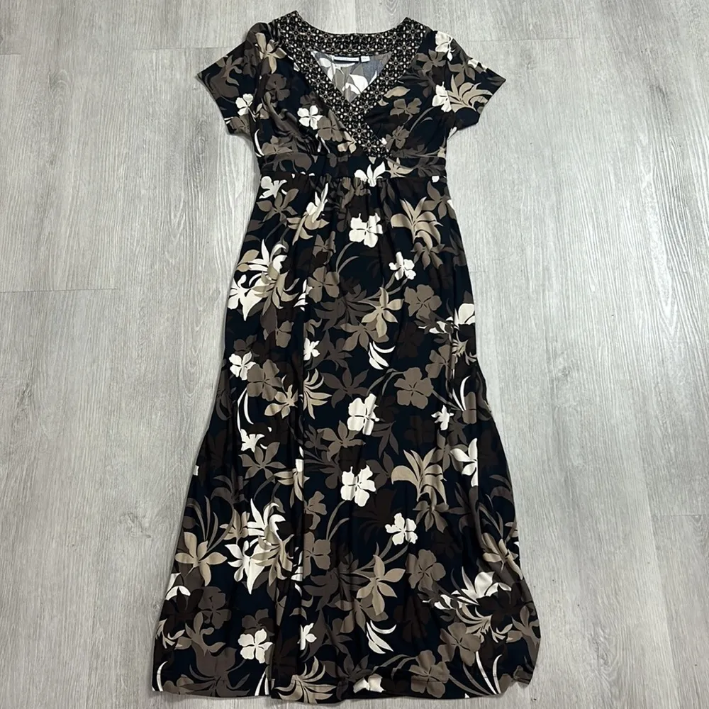 Croft & barrow • floral printed maxi dress stretch - Image 6