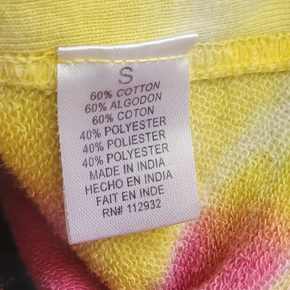 Dreamsicle Pink Yellow Tye Dye Cropped Sweater S - Image 3