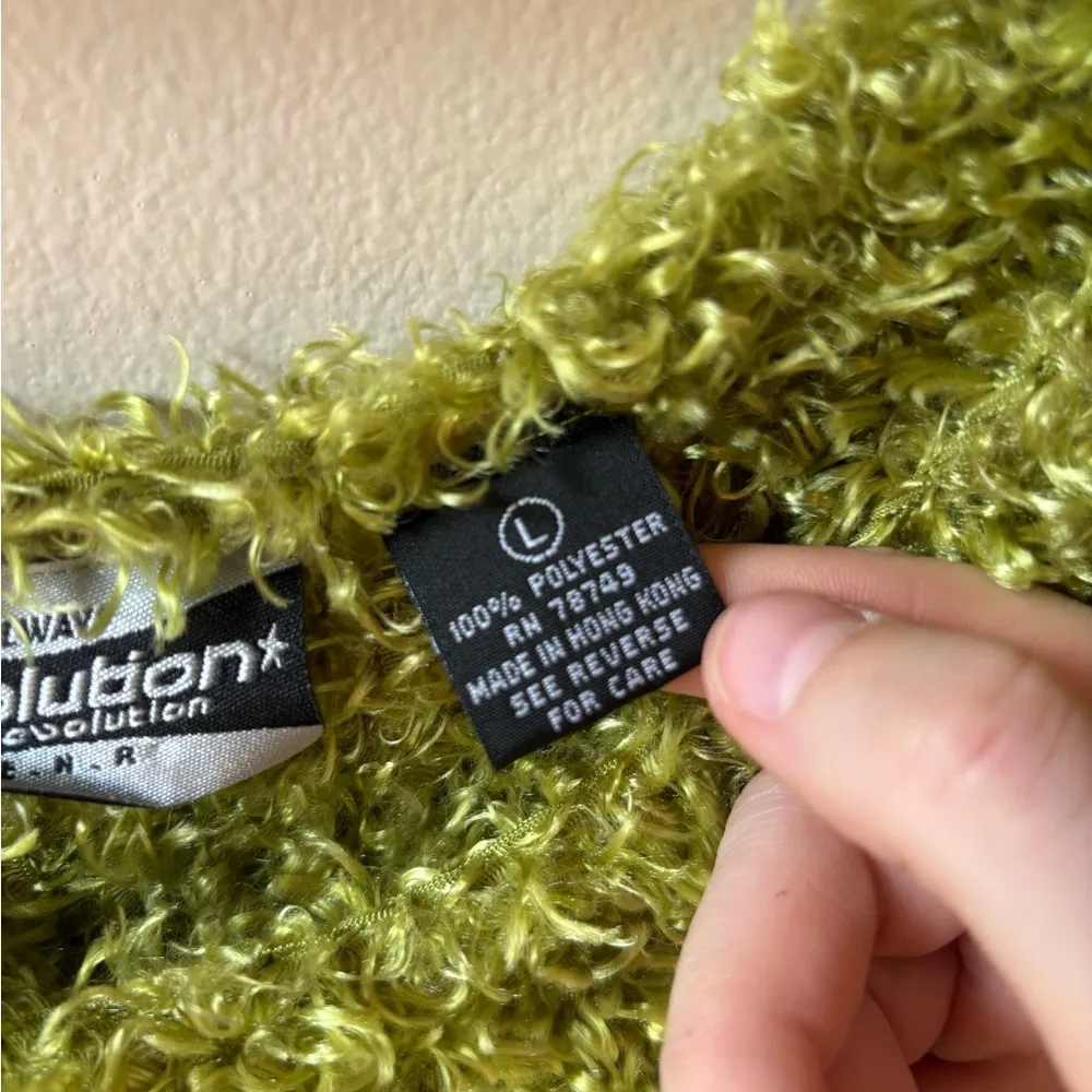 Green Fuzzy Retro Tank Top Size L - Image 7