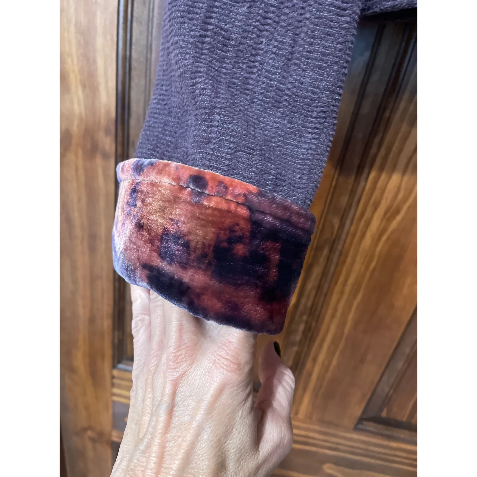 Boutique Edith of Laguna Beach Bohemian velvet floral design and trim blazer Size L - Image 2