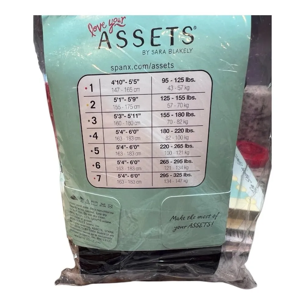 Spanx Love your Assets Size 1 Black Wishbone Textured Shaping Tights Hosiery - Image 2