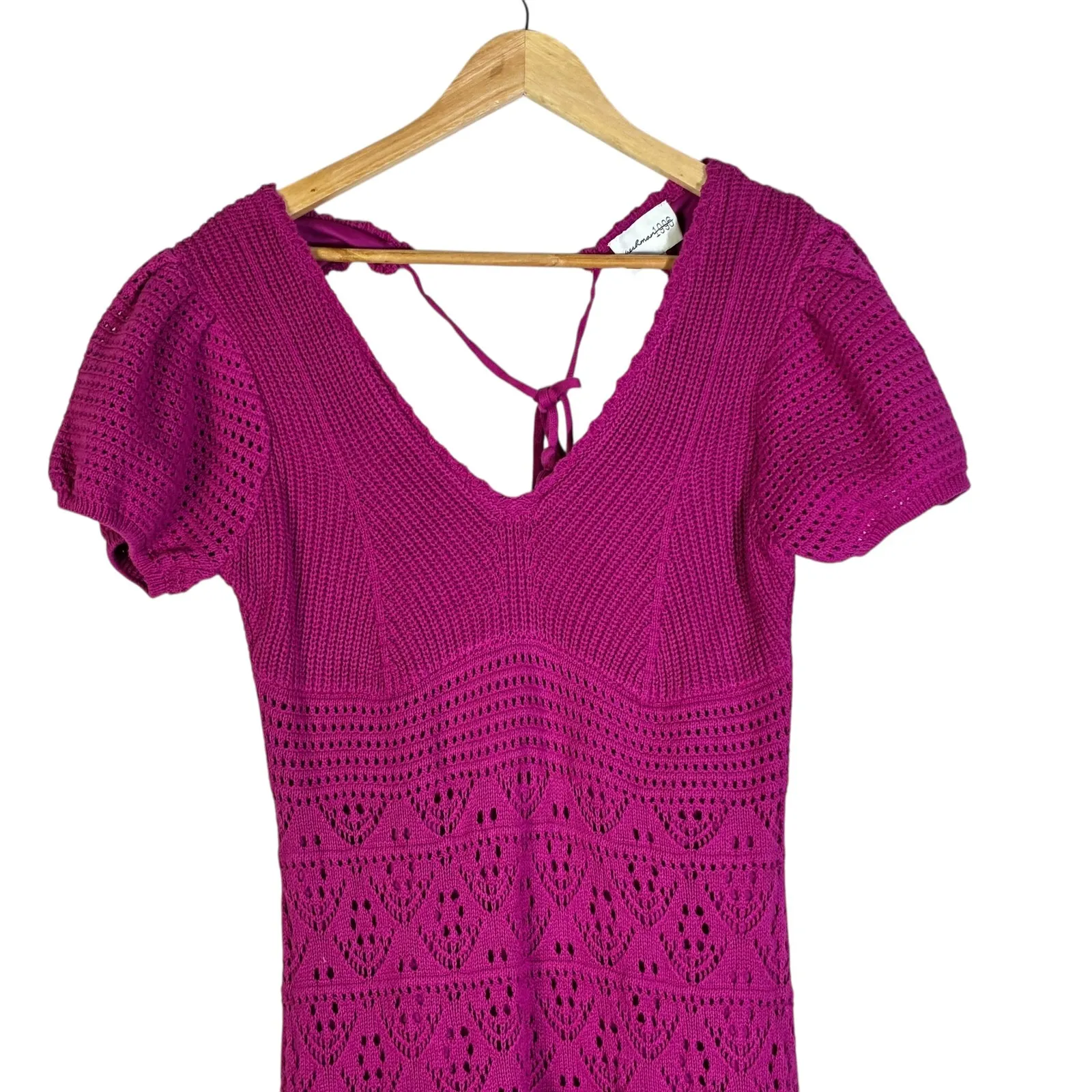 Freshman 1996 Knit Dress Womens L Purple V - Image 2