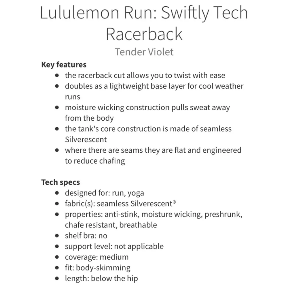 LULULEMON Run: Swiftly Tech Racerback Tank Heathered Tender Violet Size 6 - Image 15