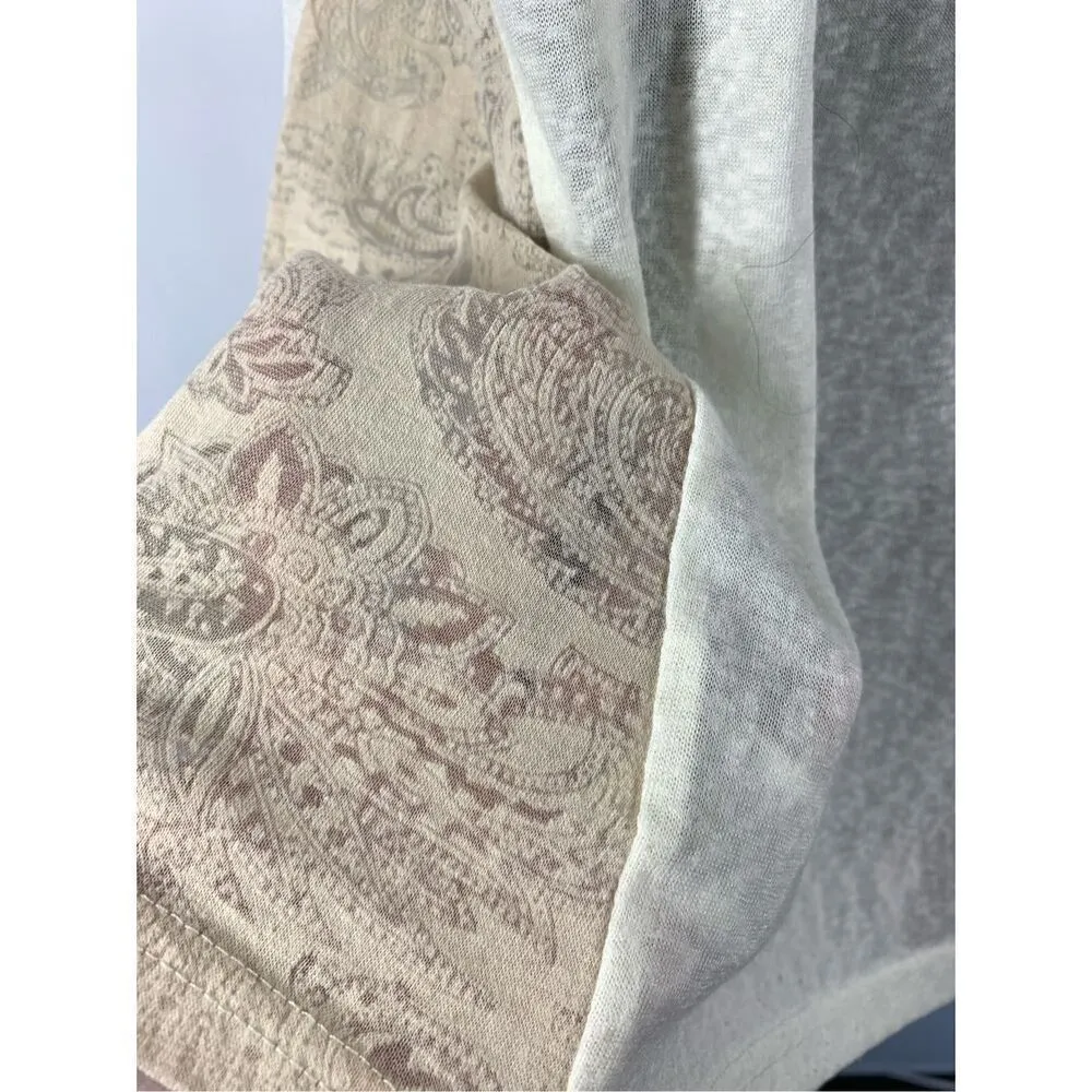 5---- Miss Me Buckle Aztec Paisley Sheer Side and Collar Bead Detail Top Size Me - Image 10