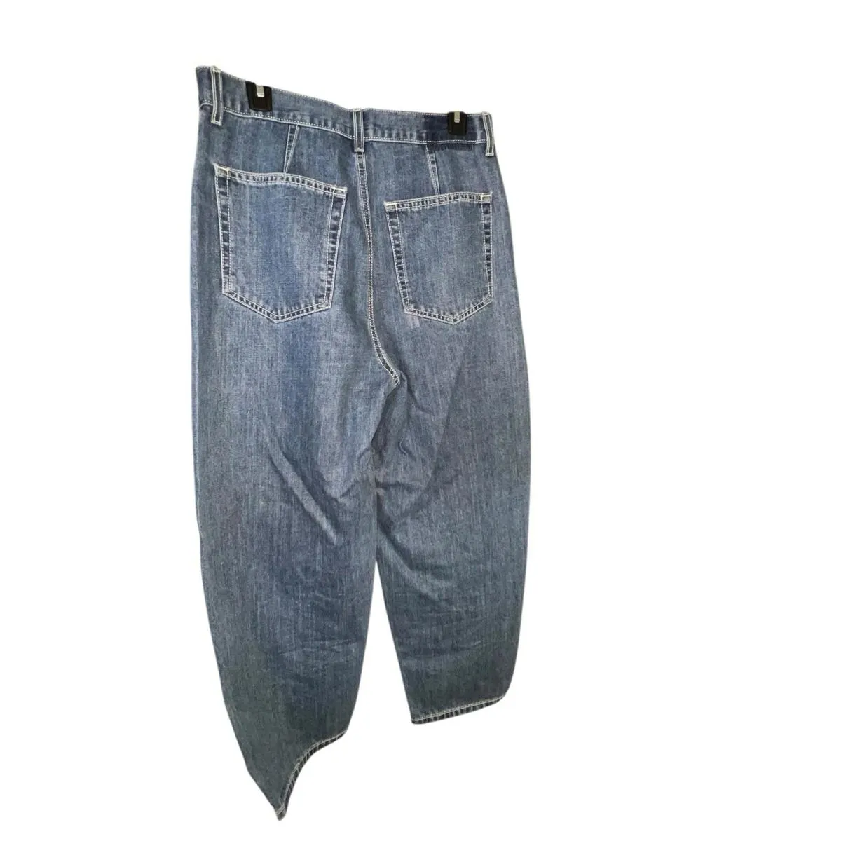 Etica Women's 29 Blue Denim Iris Barrel Leg Jeans High Rise Baggy Relaxed Fit - Image 7