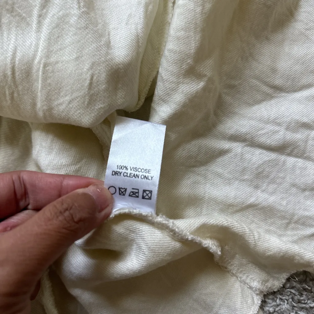 Judith March Cream dress with Blue Embroidery and Colorful Tassels - Image 10