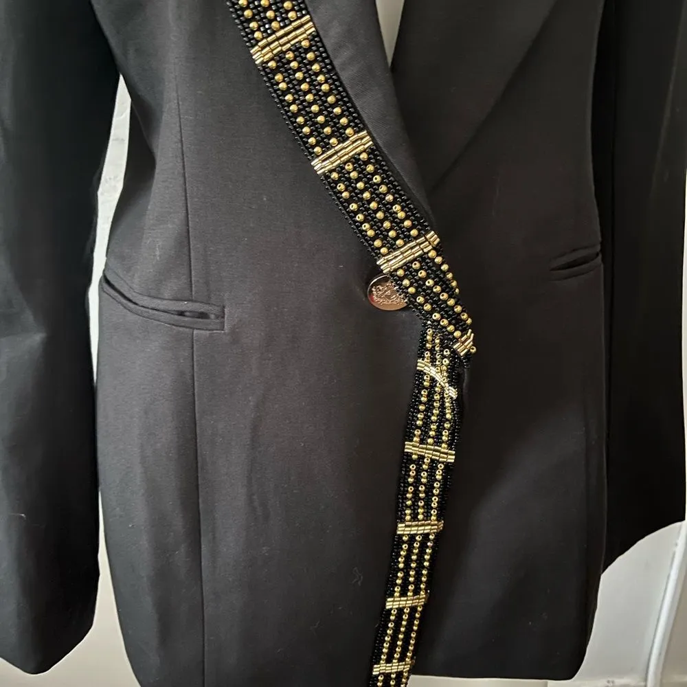 Womens British Steampunk blazer S blackembellished military steampunk Victorian Black - Image 3