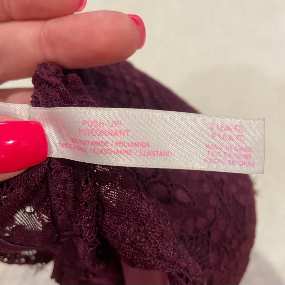 victoria’s secret pink lace push up bralette size small - Image 3