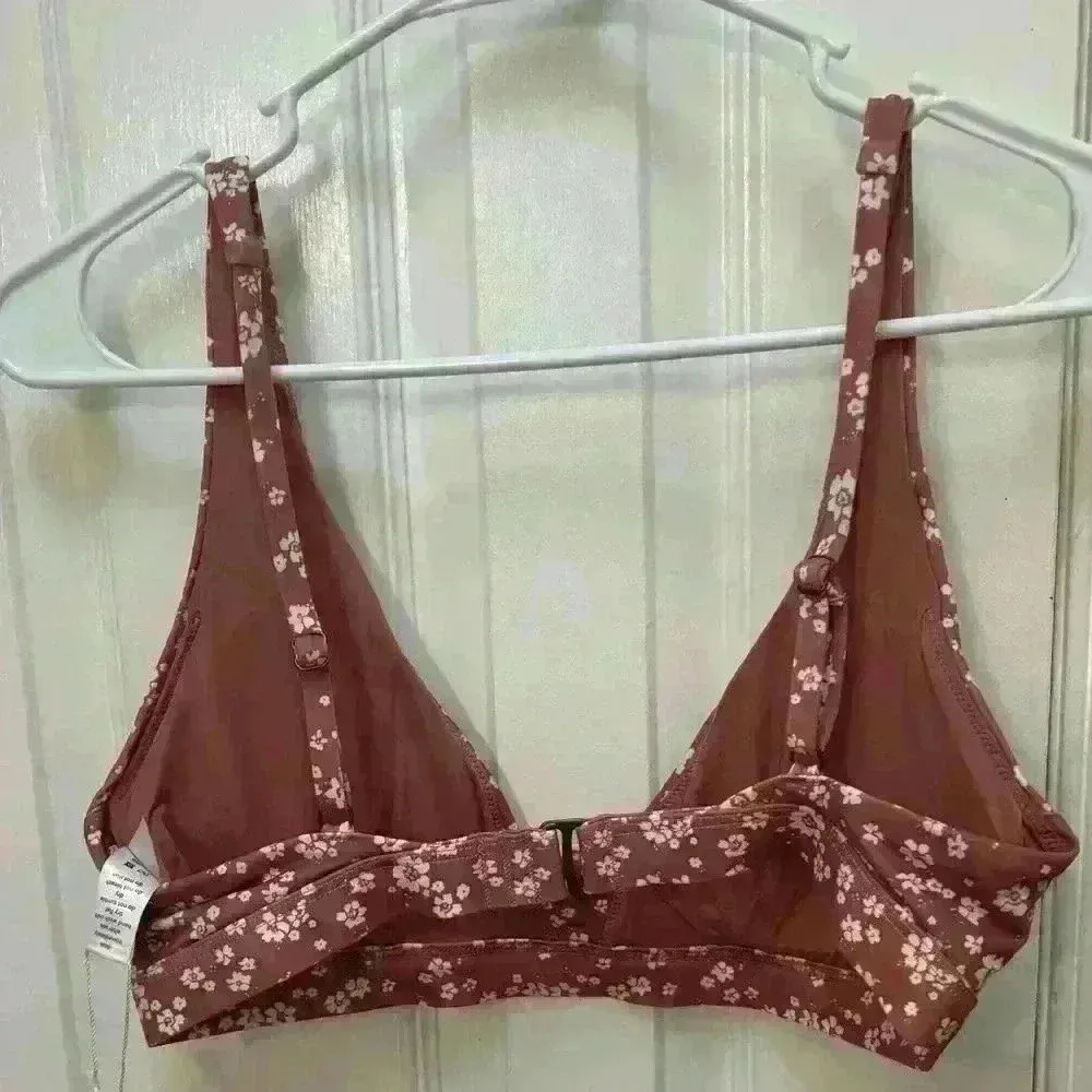 Andie Swim The Tahiti Top Eco Nylon Ditsy Floral Rose Size Medium NWT - Image 6