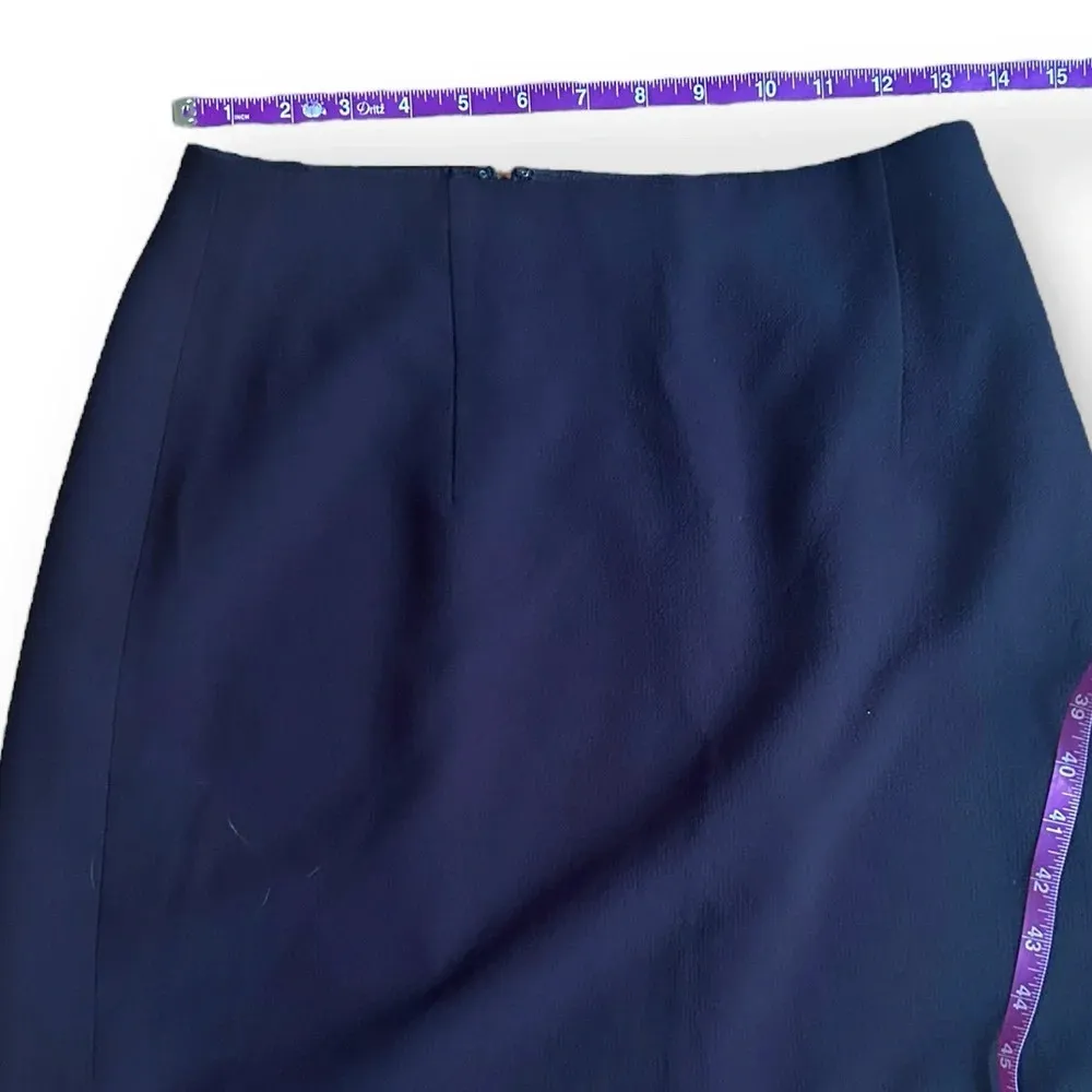 Club Monaco Atrina Skirt Size 4 Black Scalloped Cutout Hem Pencil A Line Skirt - Image 5