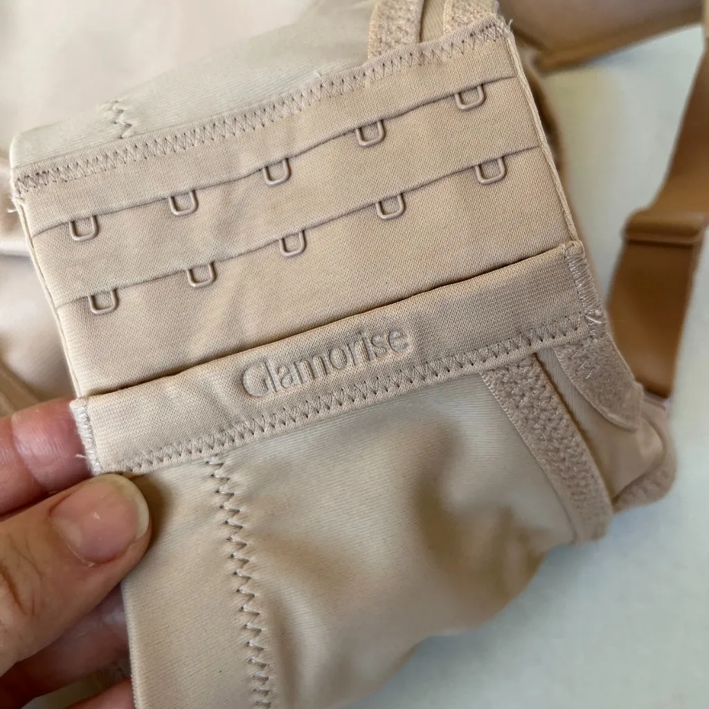 Glamorise Plus Sz 34 J Tan MagicLift Seamless Sports Bra Wireless Shaping - Image 5