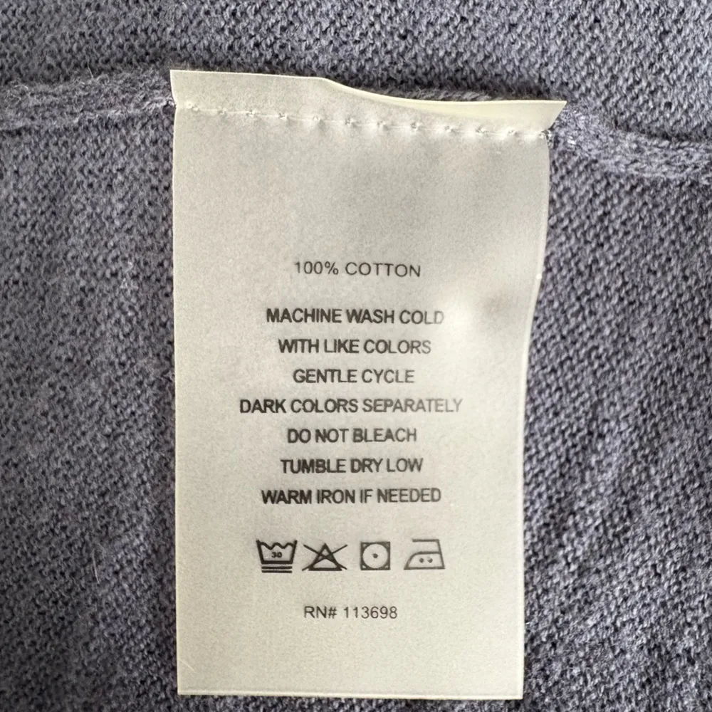 Margaret O’Leary Lightweight Cotton Cardigan Size Medium Navy EUC‎ - Image 6