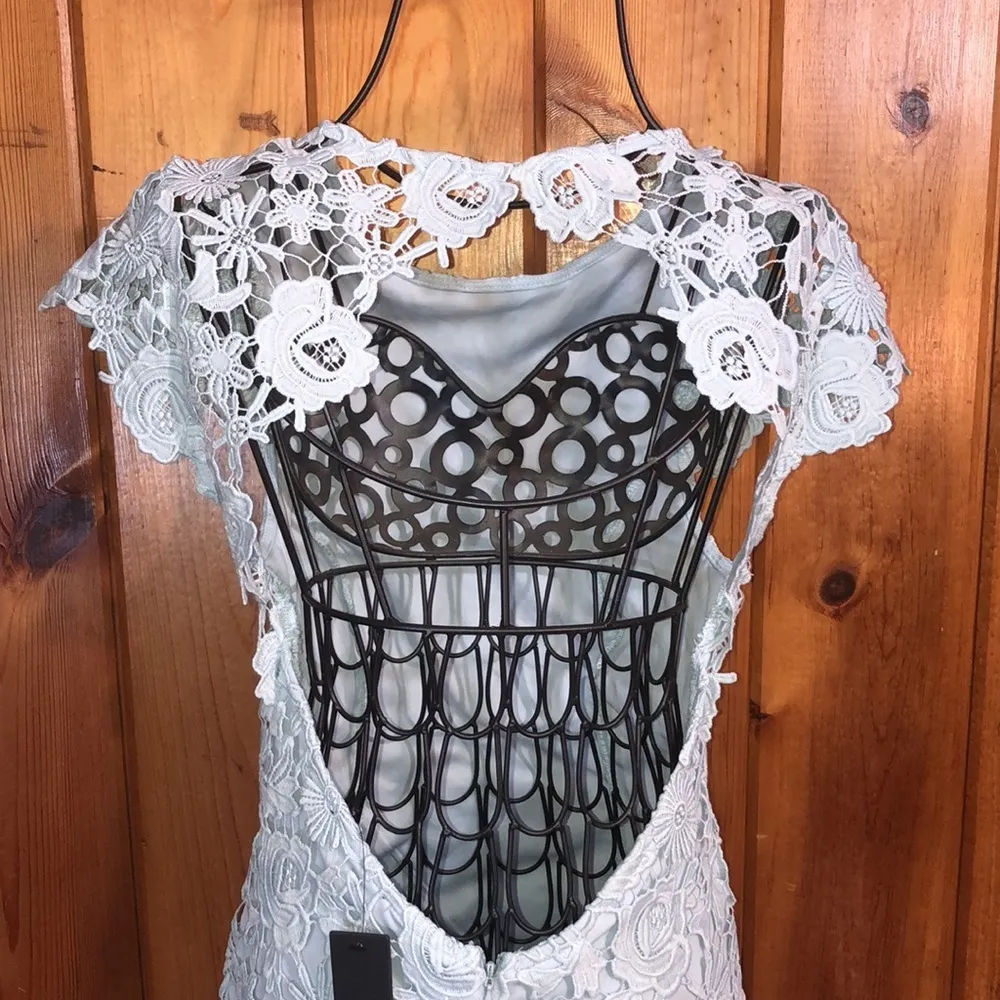 Lulus Hidden Talent Backless Light Blue Lace Dress NWT size XS mini dress​​ - Image 12