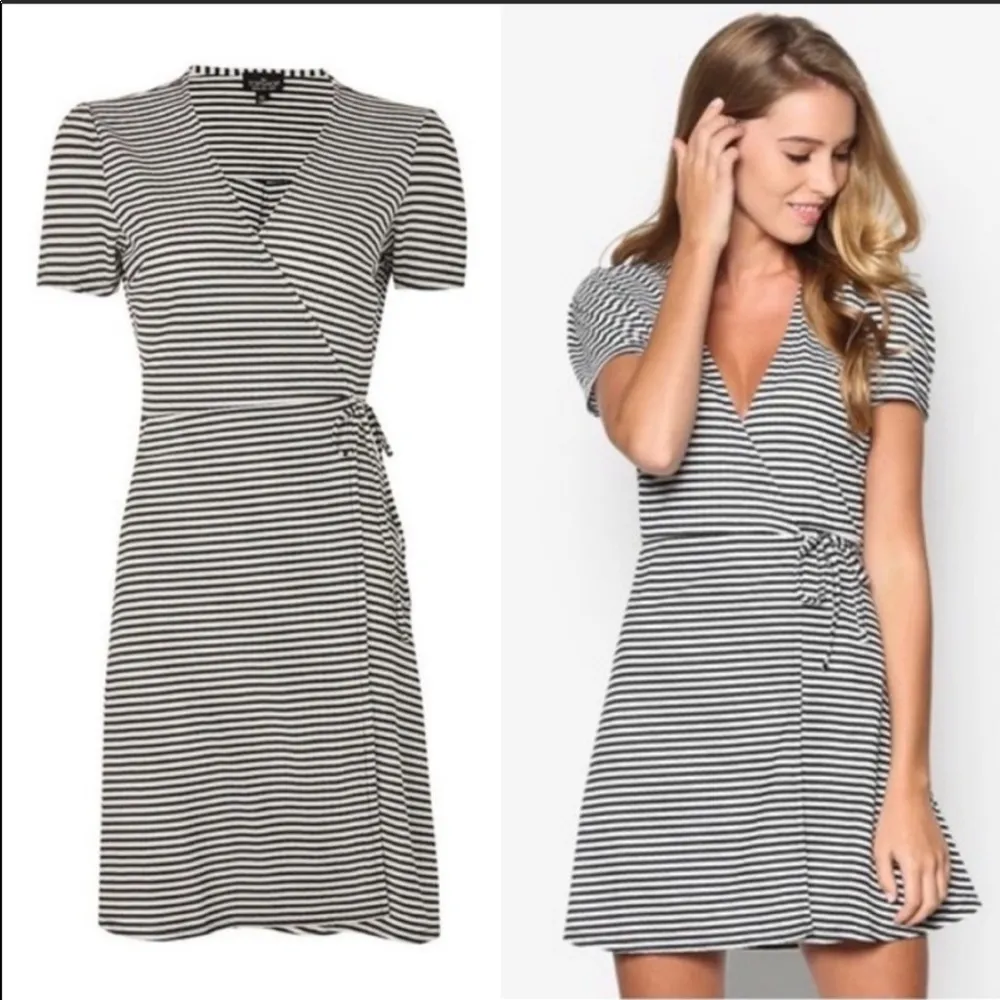 TopShop striped wrap dress, Size 2 - Image 2