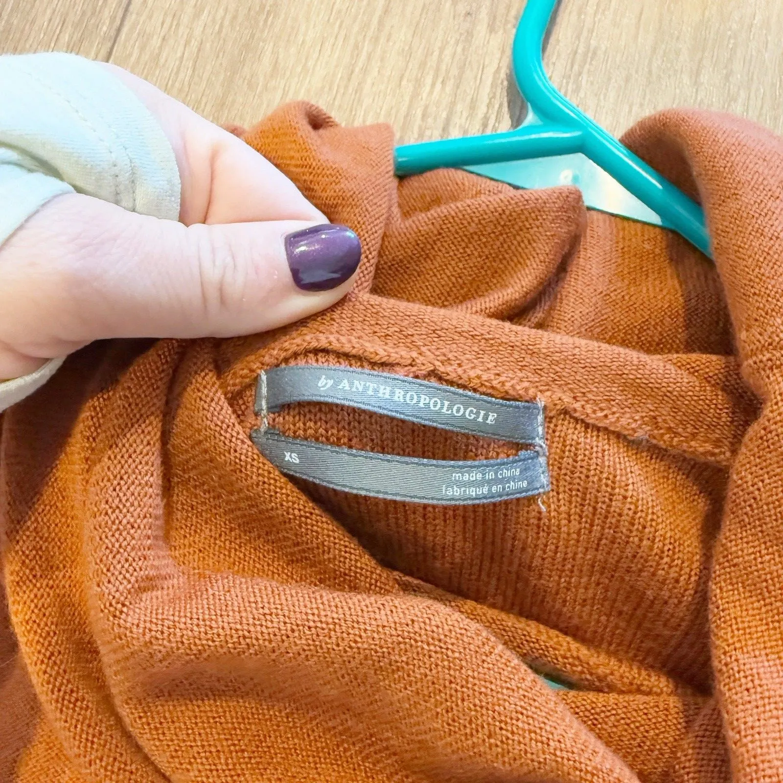 Anthropologie Womens Cowl Neck Wool Fall Sweater Size XSmall Lightweight Autumn - Image 5