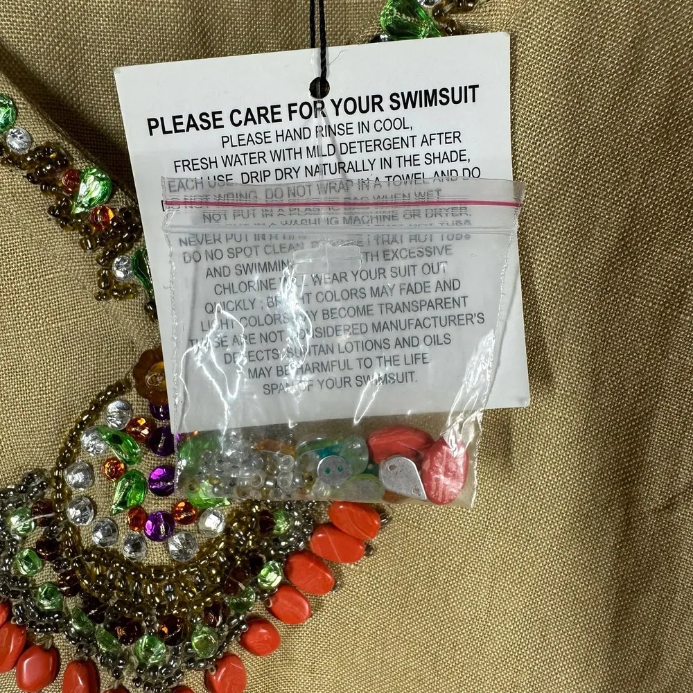 Inca Linen V Neck Long Sleeve Tunic Swim Coverup Dress Size Medium Brown - Image 4