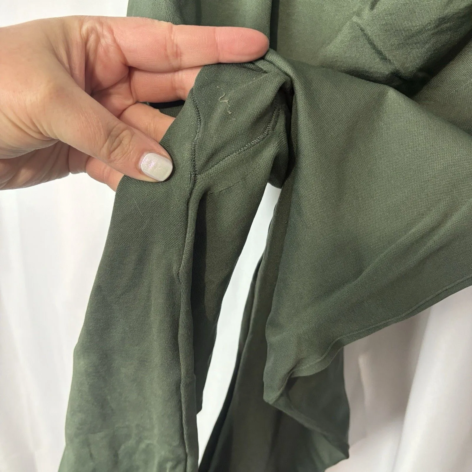 BLANQI EVERYDAY Maternity Belly Support Leggings Size Large Forest Night Green - Image 4