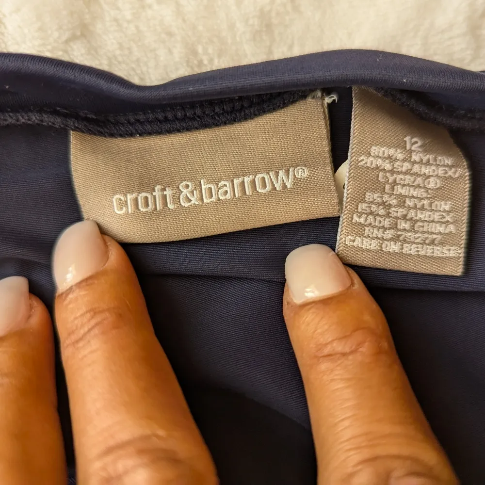 Croft & Barrow Swim Skort dark blue size 12 spandex Lycra and nylon - Image 12