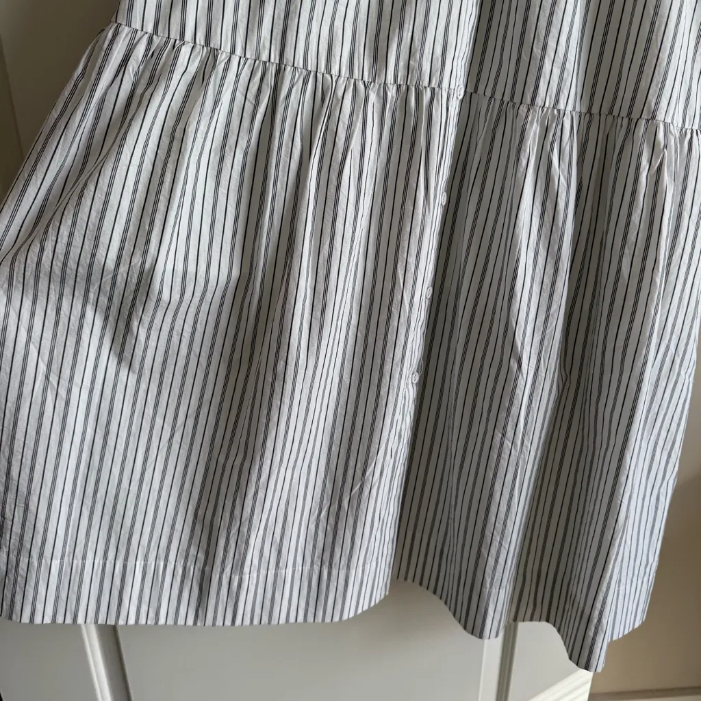 Evereve Ella White Striped Cotton Poplin Midi Shirtdress Size XL - Image 8