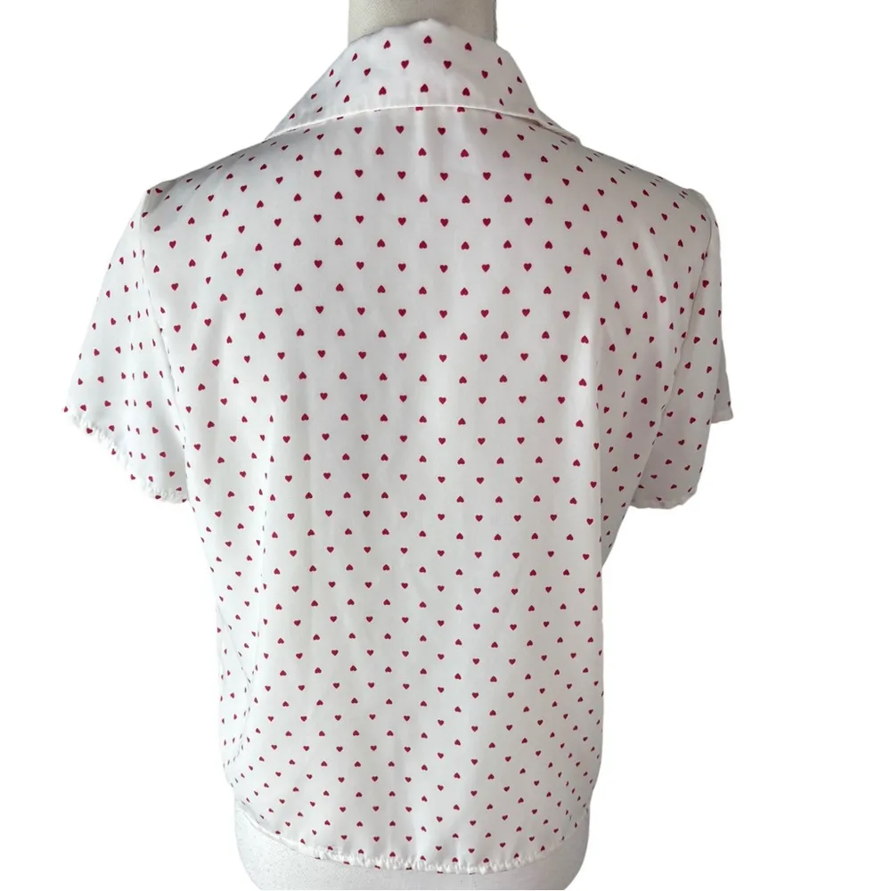 Forever 21  Red Heart Print Button Front Blouse - Image 3