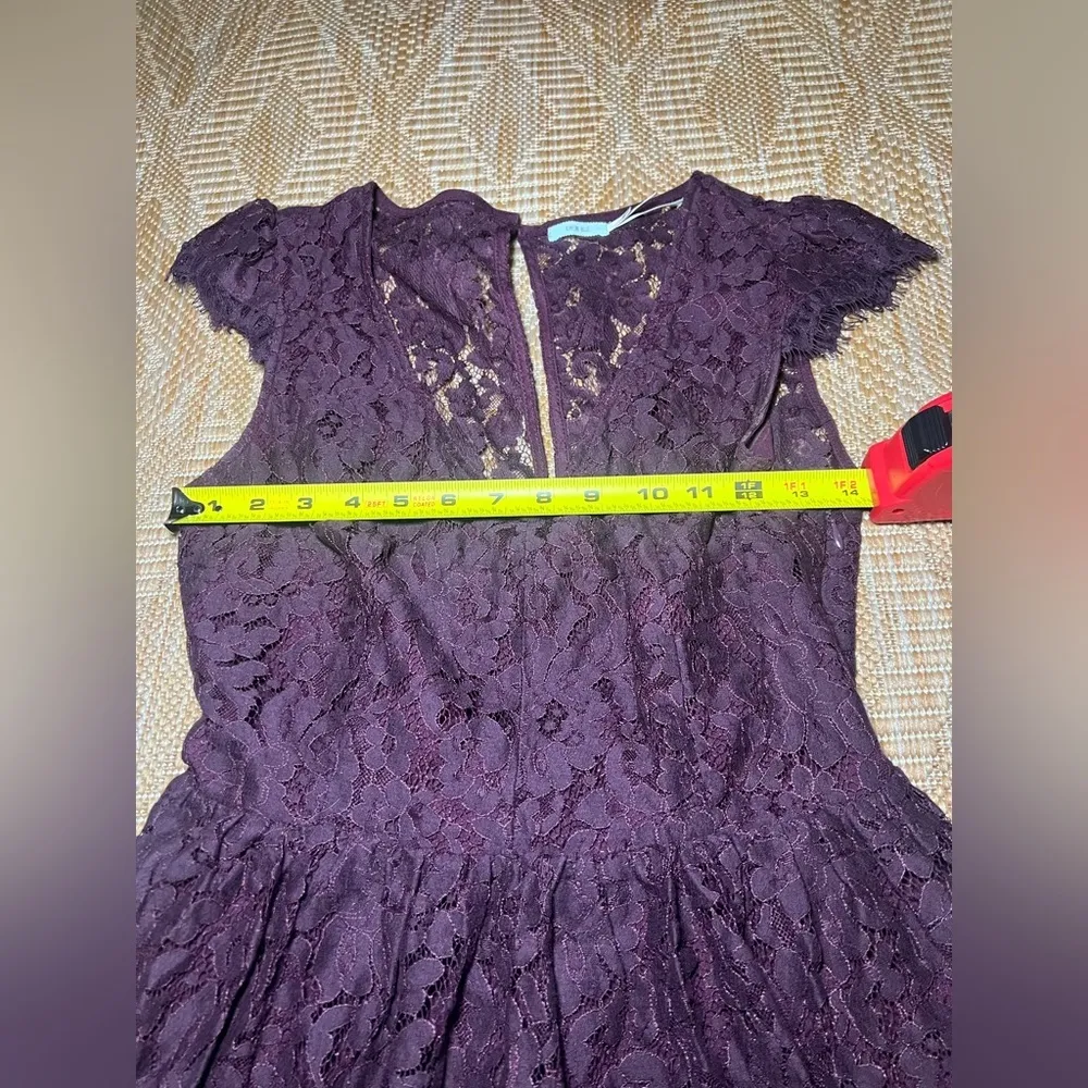 Urban Outfitters Kimchi Womens Purple Floral Lace Short Sleeve Dress,Size M - Image 8