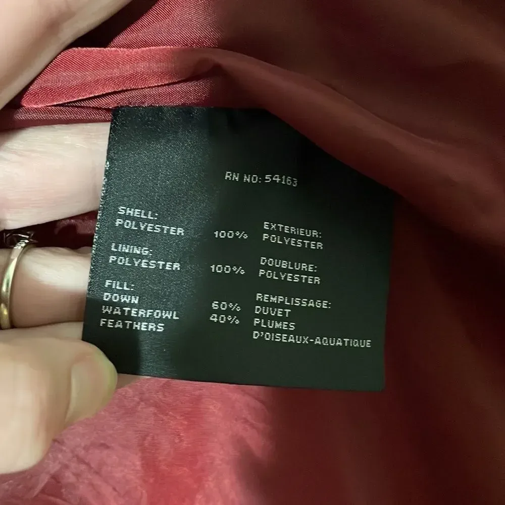 MARC‎ New York Hooded Puffer Jacket Coat Burgundy size XS - Image 11