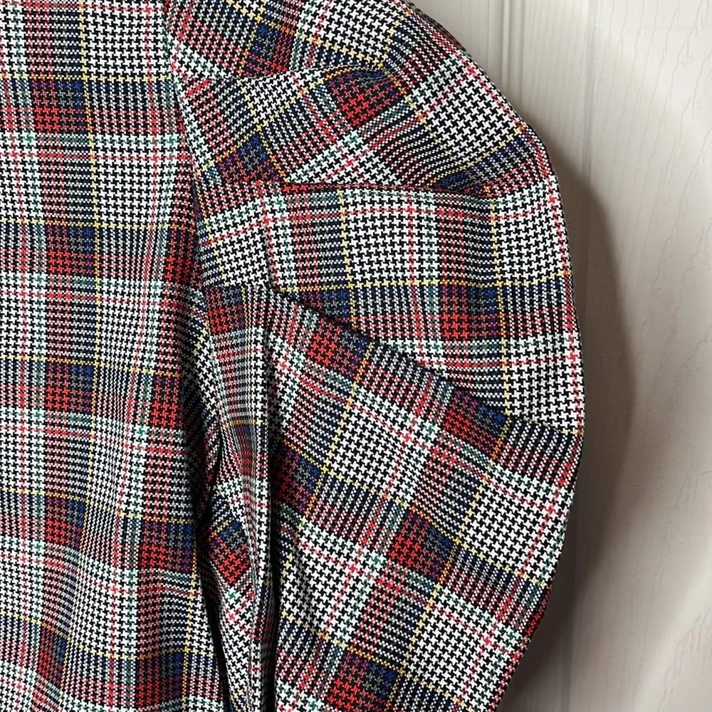Maison Kitsune Multicolor Check Women’s Blouse Size 40 new Red - Image 6