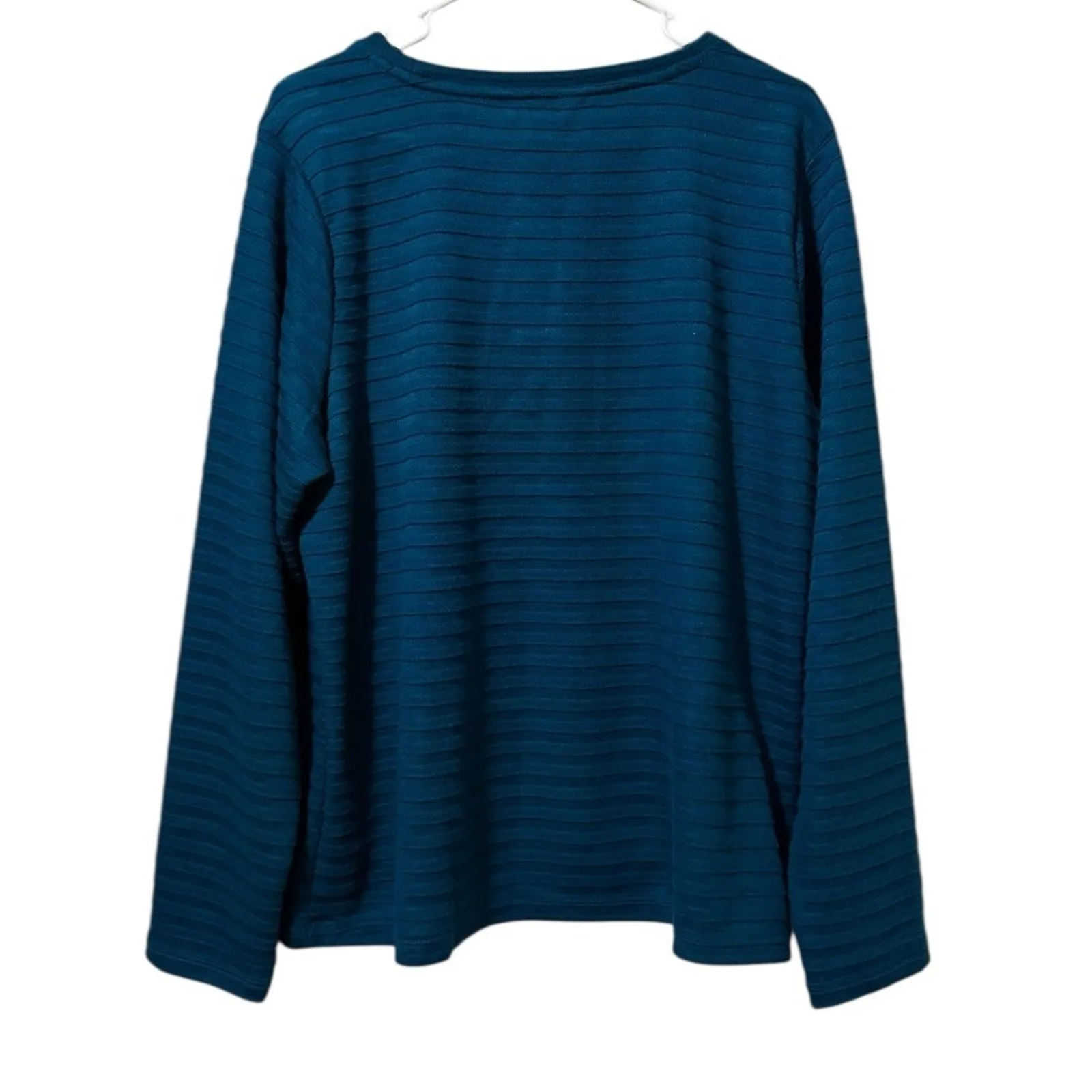 LIZ CLAIBORNE Women Sweater Sz XL Knit Buttons Teal Artsy Career Office City NWT - Image 2