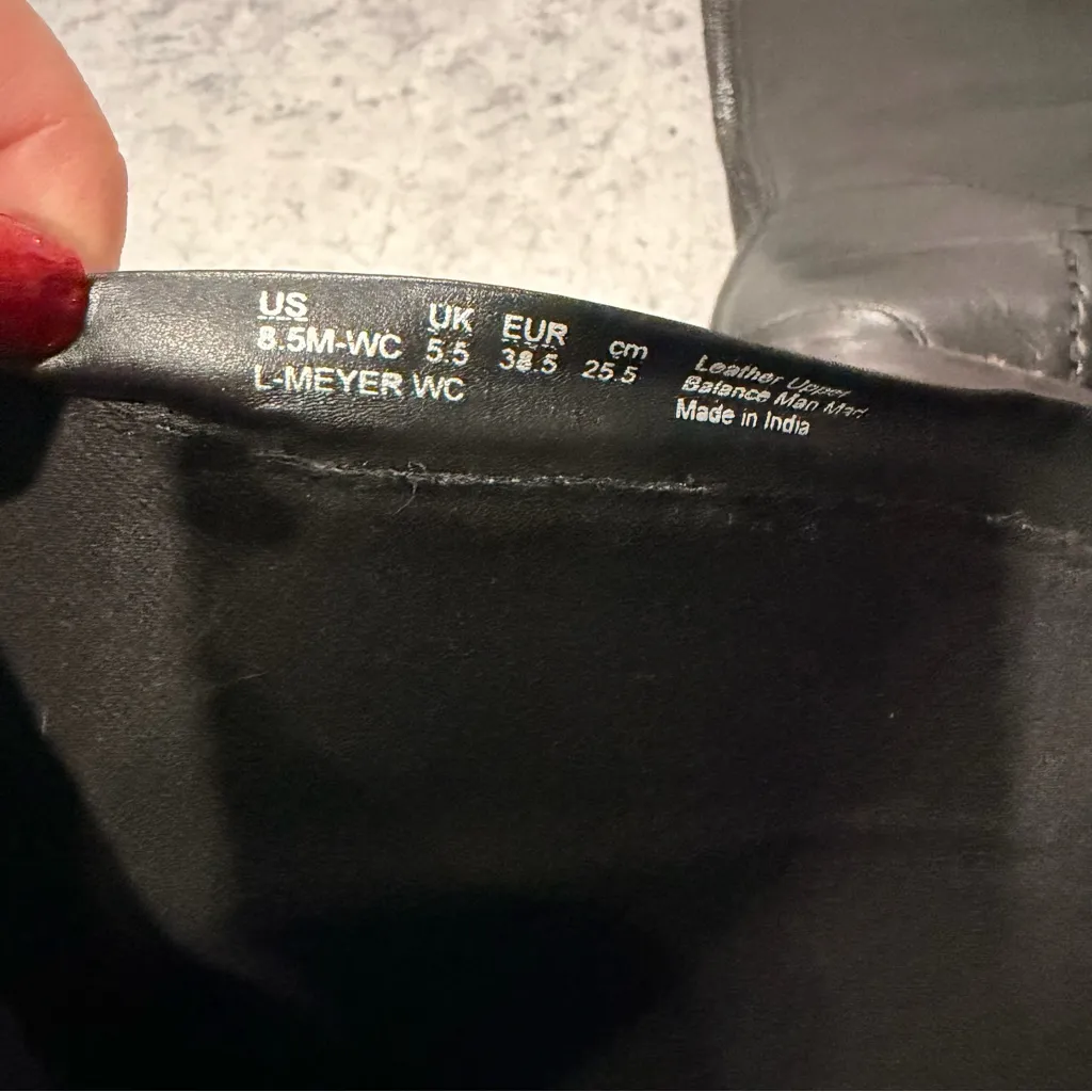 Franco Sarto Meyer Leather Riding Boots Women Black Tall Size 8.5M Wide Calf - Image 5