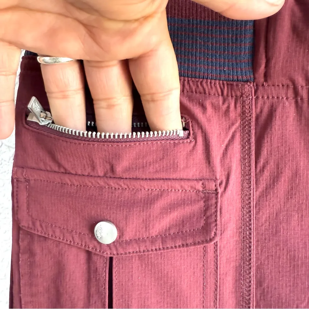NWT Free People Movement Womens Pants Cascade Flares Burgundy Cargo Size Medium Red - Image 7