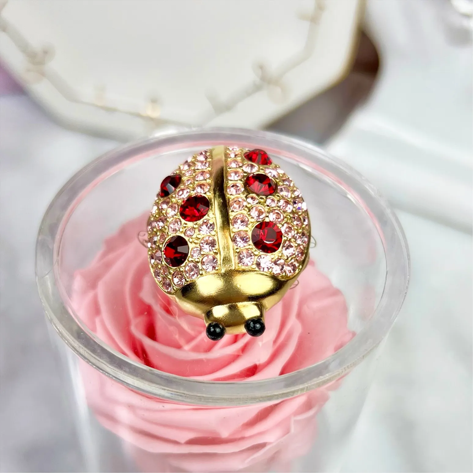 Givenchy Rare Vintage Crystal Lady Bug Brooch  - Image 2