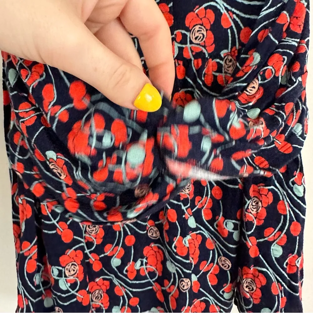 Ric Rac | Navy Cherry Print Tie Front Halter Neck Blouse Size XS - Image 5